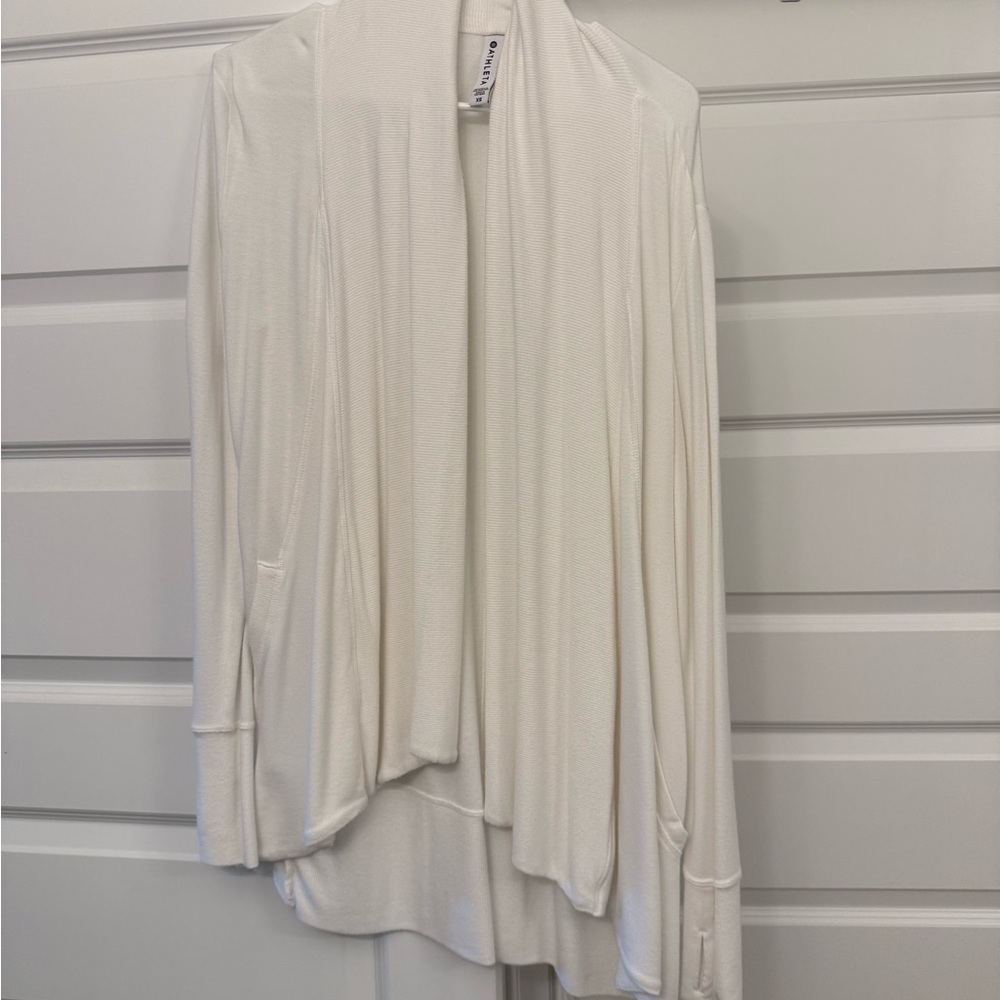 Athleta white Ribbed Cardigan